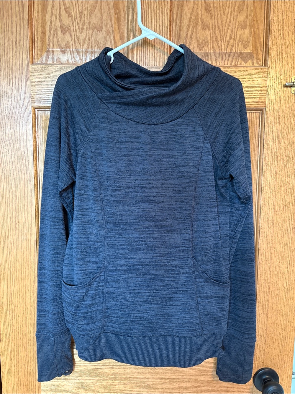 90 Degree By Reflex Women's Dark Charcoal Cowl Neck Pullover Sweater